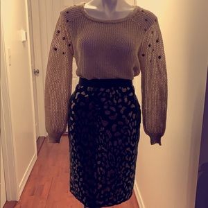 Gold Sweater and Black and Gold skirt